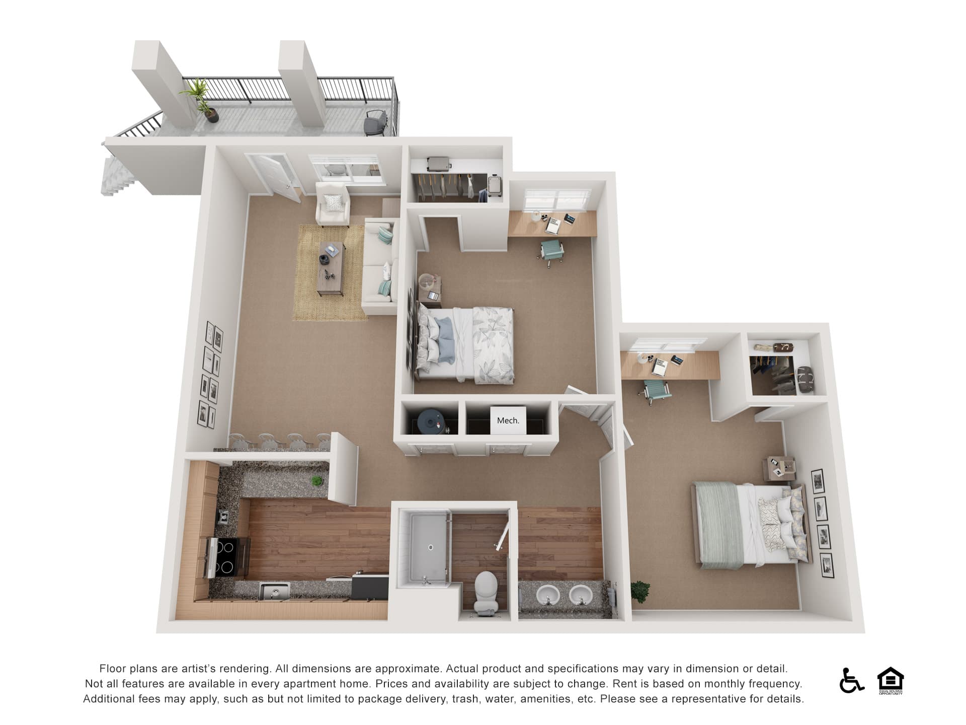 2 Bed / 1 Bath
