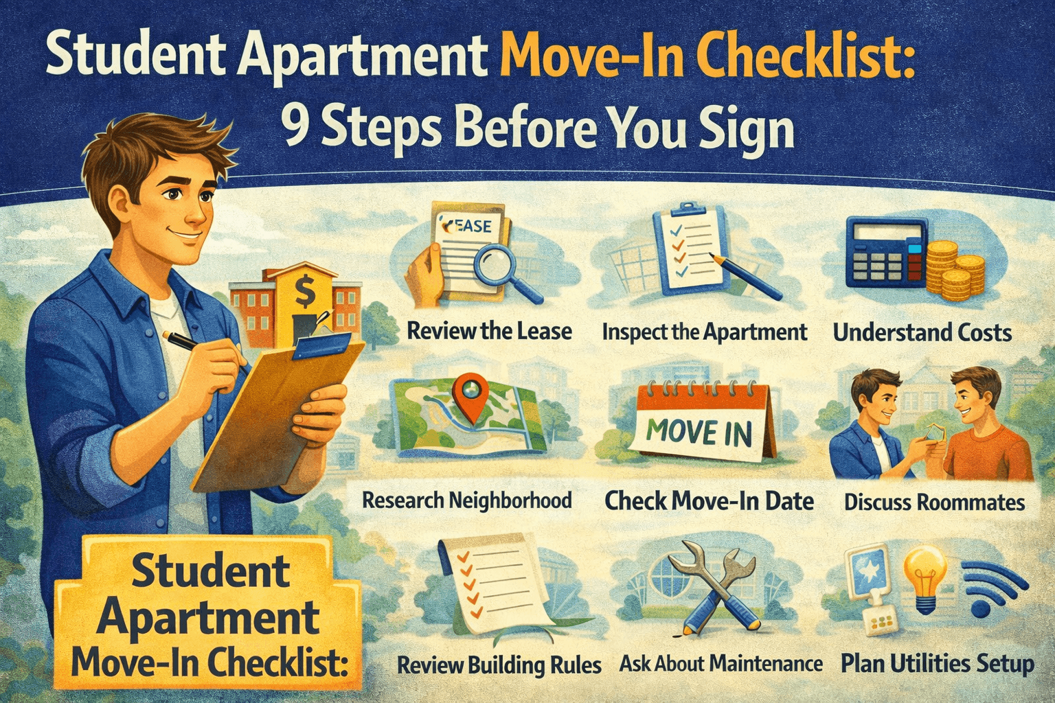 Student Apartment Move-In Checklist: 9 Steps Before You Sign