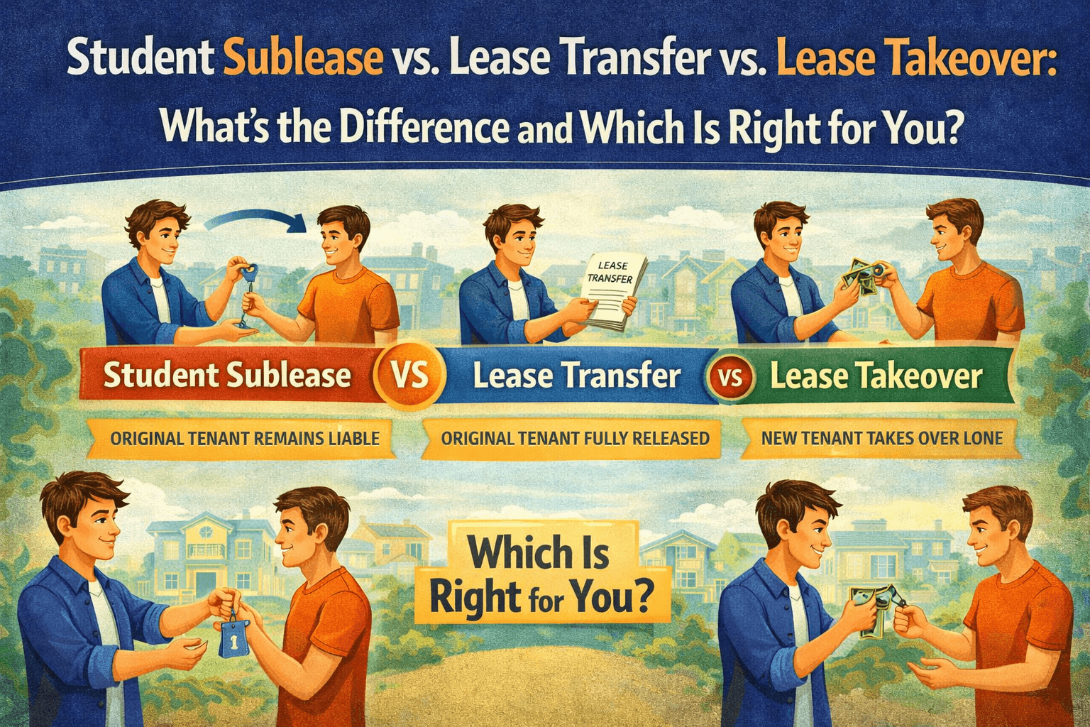 Student Sublease vs. Lease Transfer vs. Lease Takeover: What's the Difference and Which Is Right for You?