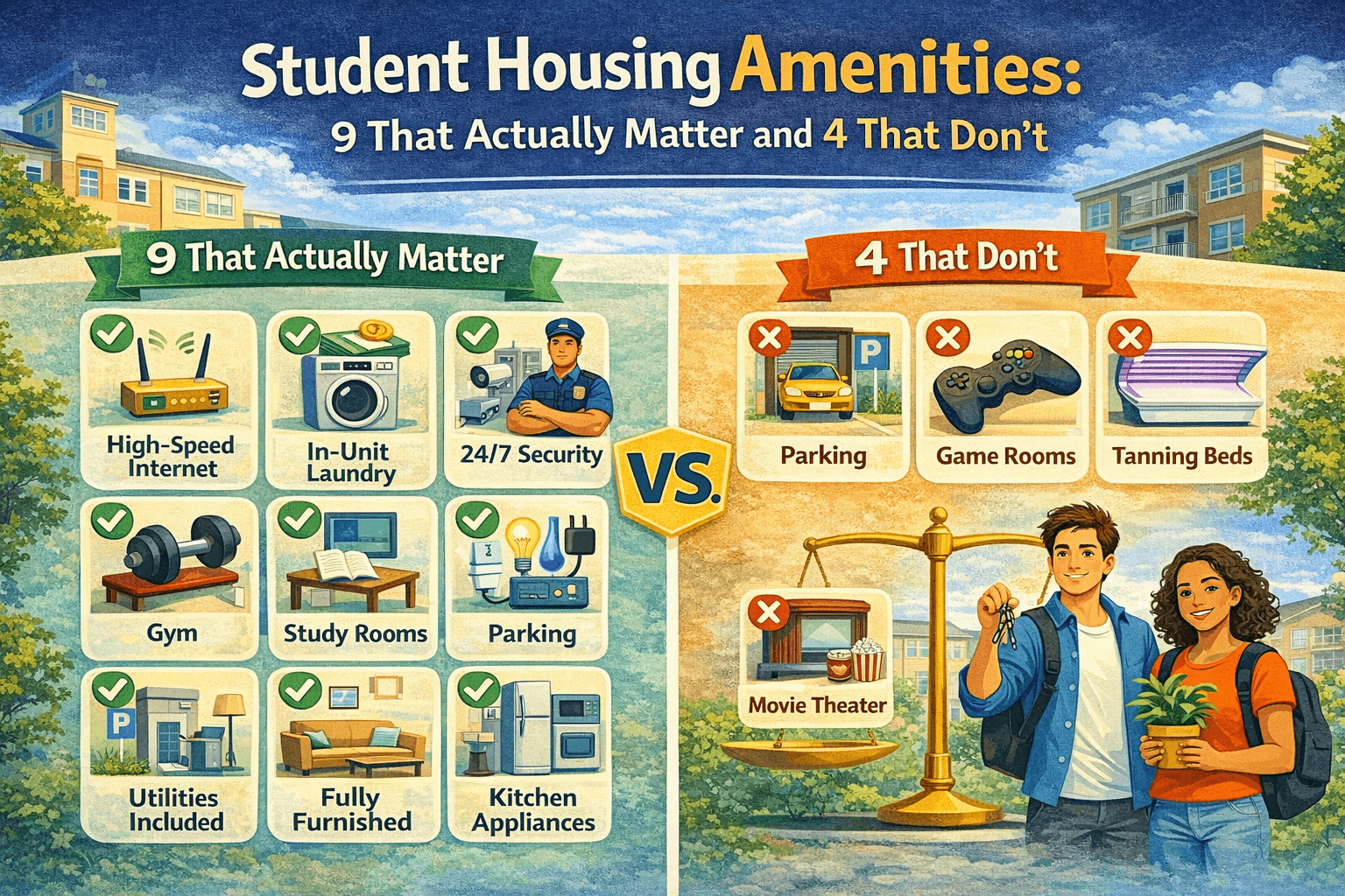 Student Housing Amenities: 9 That Actually Matter and 4 That Don't