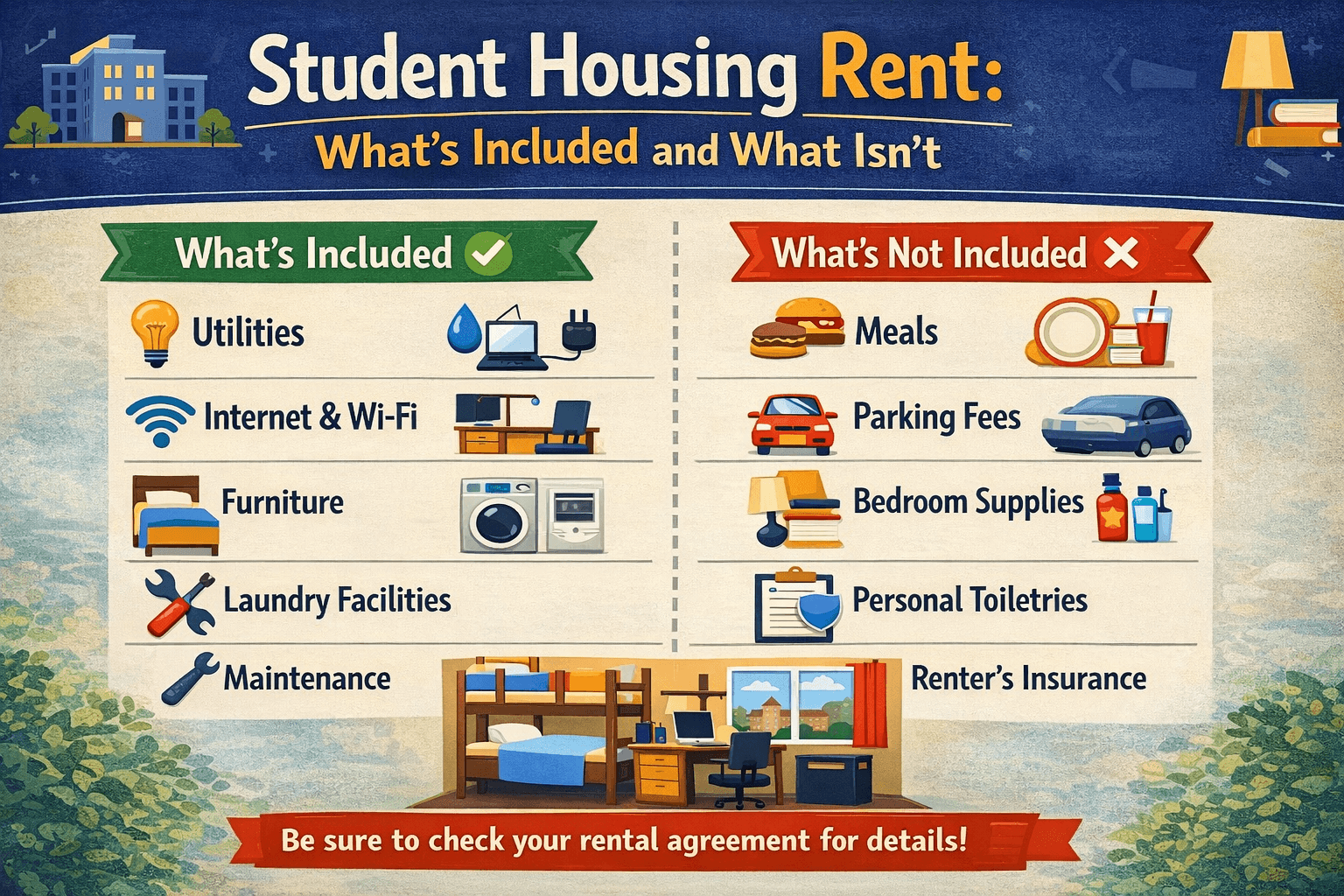 Student Housing Rent: What's Included and What Isn't