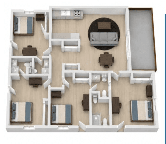 PRIVATE bedroom with PRIVATE bath and PRIVATE entrance for relet iat Woodside Manor in the Capri Apartments